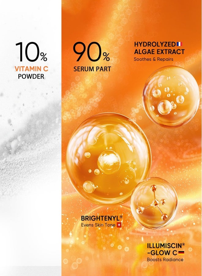 سكينتفيك سيروم سكينتيفيك ثنائي الحجرات لتفتيح البشرة بفيتامين سي، سيروم بودرة فيتامين سي النقي بنسبة 10%، مصحح للبقع الداكنة، مقاوم للأكسدة مع واقٍ من الأشعة فوق البنفسجية - Image 4